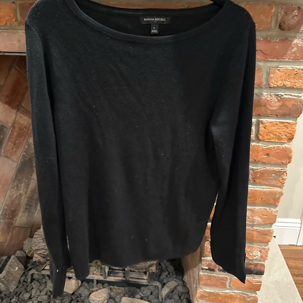 Banana Republic Charcoal Knit Top